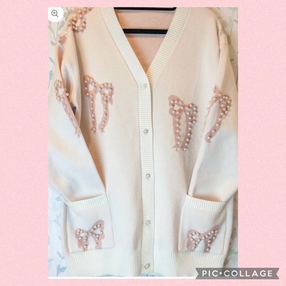 Heart of Grace Sweaters - 🌸Pearl Bow Cardigan🌸